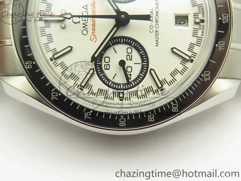 0217 UrbanChic Speedmaster Moonwatch OMF 1:1 Best Edition White Dial Black Hand on SS Bracelet A 8045